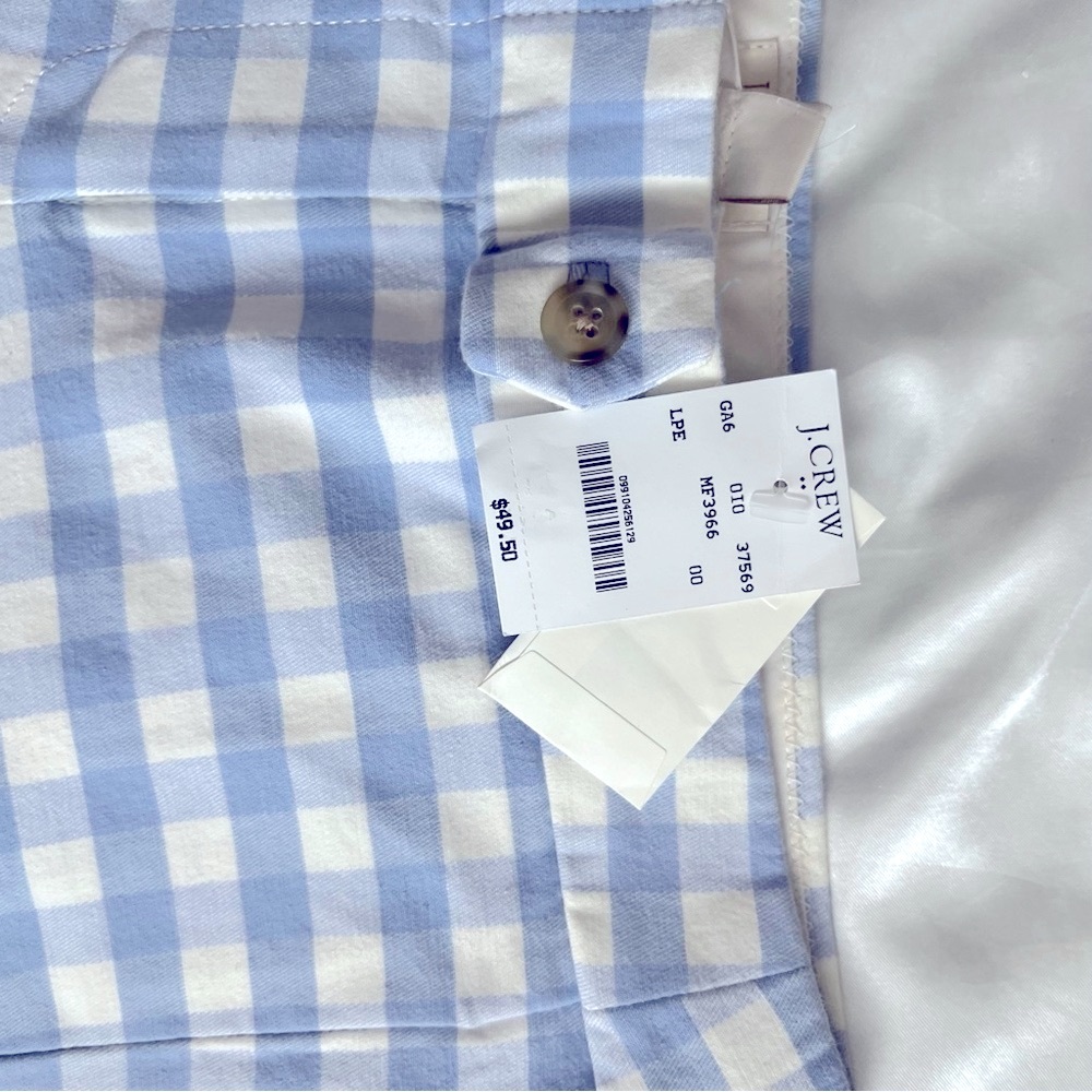 J. Crew Stretch Chino light blue plaid shorts, size 00 - Picture 2 of 6